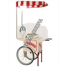 STAINLESS STEEL CART WITH ROOF AND LAMP CREPES