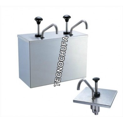 TOPPING DISPENSER DOBLE INOX WITH PUMP STAINLESS STEEL